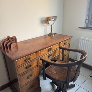 Antique Oak Pedestal Desk