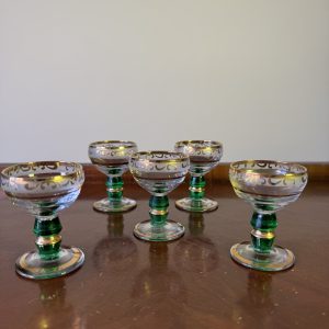 Set of 5 Vintage Bohemian Liqueur glasses