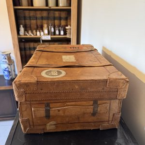 Vintage Leather Suitcase with BEA branding