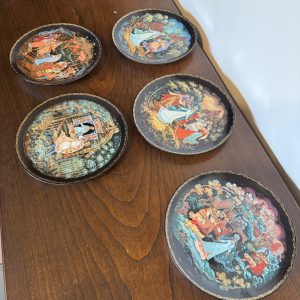 Set of 5  vintage Russian decorative plates