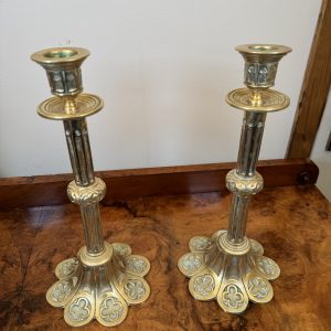 Pair of Antique brass candlestick holders