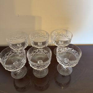 6 x Cristal D’Arques crystal sherbet dishes