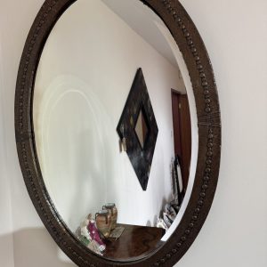 Early 20th Century Beaten Copper oval mirror