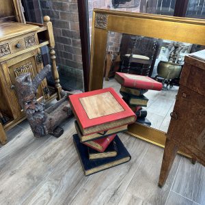 Vintage Book Stack side table