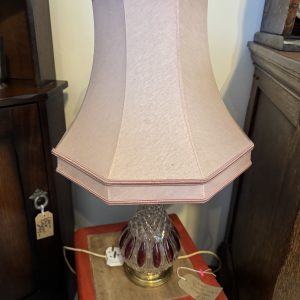 Vintage crystal cut cranberry table light