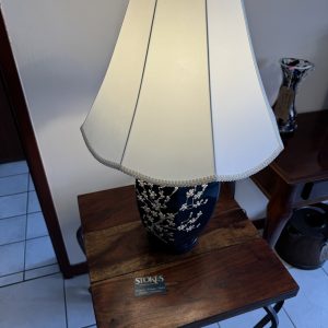 Vintage Dark Blue and white table lamp