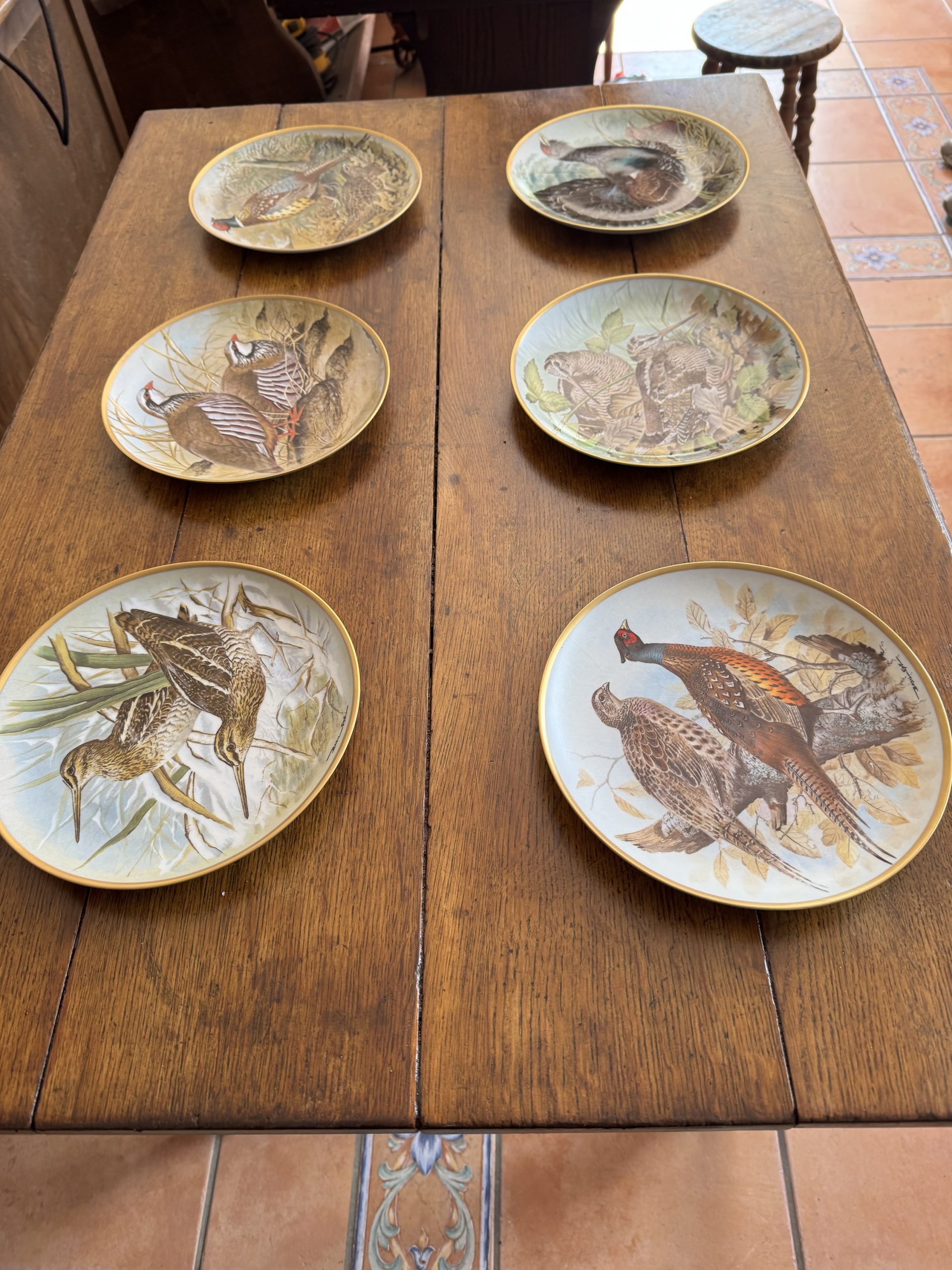 Full set of 12 vintage Franklin Porcelain Game Birds of the World collectible plates - Image 2