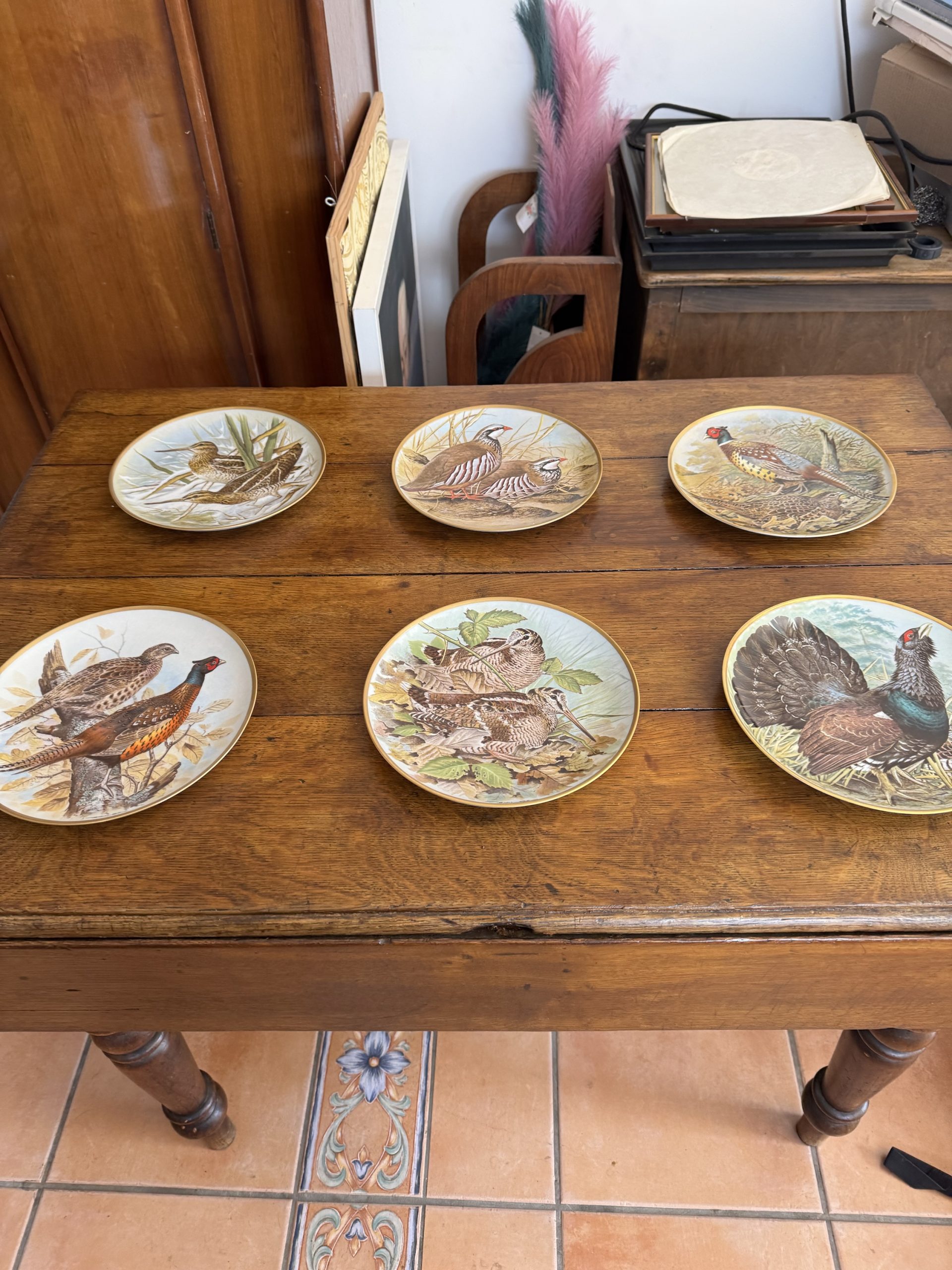 Full set of 12 vintage Franklin Porcelain Game Birds of the World collectible plates