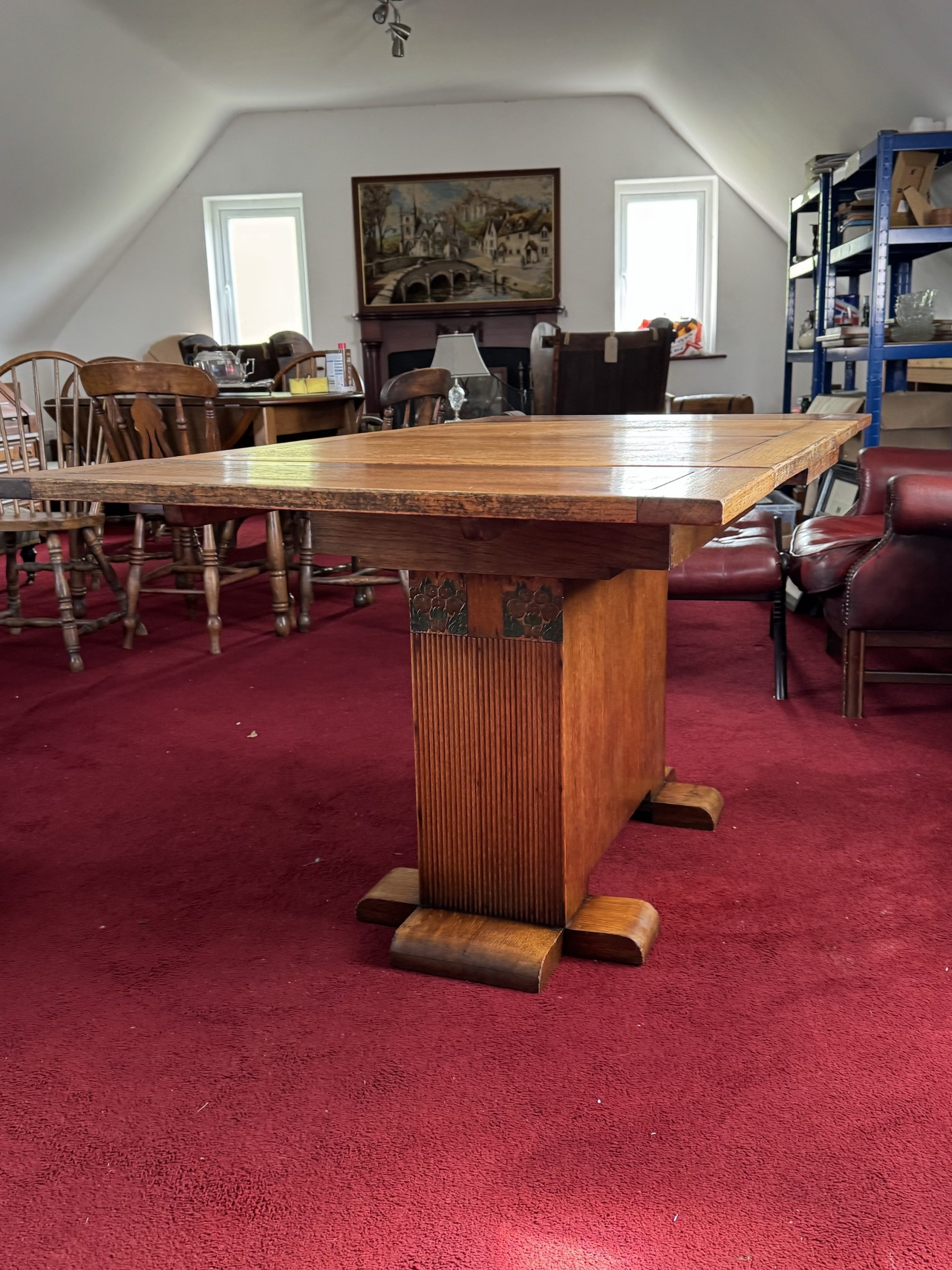 Vintage Ebenezer Gomme (G-Plan) oak pedestal dining table - Image 9