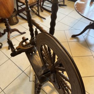 Antique oak Saxonny Spinning wheel with flyer and bobbin mechanism