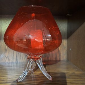Vintage Italian Empoli Ruby Red Decorative Brandy Vase